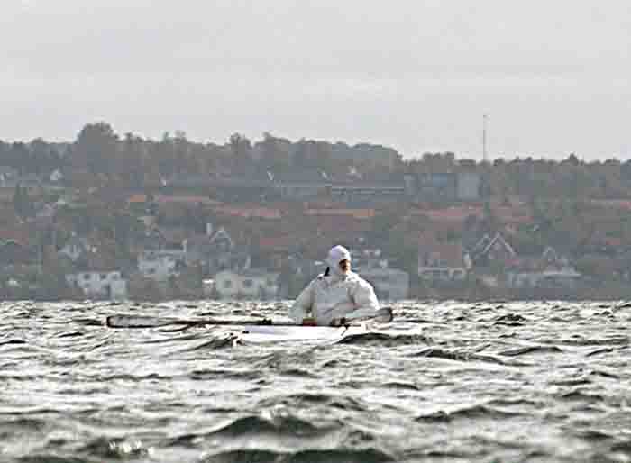 Strandjæger i sin pram